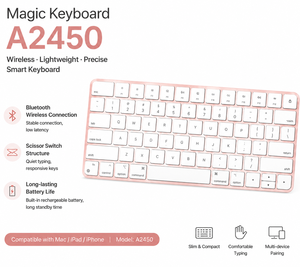คีย์บอร์ด Magic Keyboard A2450 มือสองเกรด A คีย์บอร์ดแบบออปติคอล 78 ปุ่ม ใช้ได้กับ iMac และ MacOS - Product Image 1