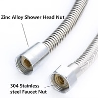Ensemble d'écrous de tuyau de douche conique flexible en acier inoxydable pour cuisine et salle de bain en EPDM, tailles pour plomberie