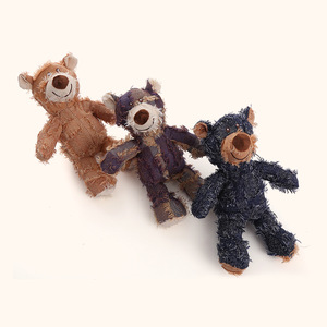 Juguete de Peluche Ecológico de Lujo para Perros, Juguete Interactivo Resistente con Sonido de Oso Mendigo, Hecho de Lino Duradero, Entrega Rápida - Product Image 4