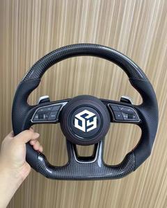 Volante de Fibra de Carbono Auténtica para Audi A3 S3 <span class=keywords><strong>RS3</strong></span> A4 S4 RS4 A5 S5 RS5 B9 B9.5 2017-2023, Accesorios Interiores para Automóviles - Product Image 3