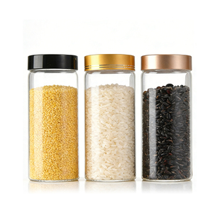 Conteneur de stockage alimentaire en verre pour la cuisine, en forme de cylindre, empilable, écologique, sans BPA, hermétique, 240 ml-400 ml, vente en gros - Product Image 2