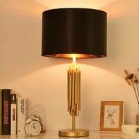 Lampadaire moderne de luxe léger américain avec bande LED, abat-jour en tissu blanc chaud, base E27 pour chambre d'hôtel et salon