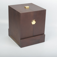Boîte de rangement en bois de luxe faite à la main, rectangulaire, en MDF, en bois, portable, pour l'exposition d'artisanat