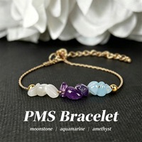 Bracelet en pierre naturelle pour femme, pierre de lune, aigue-marine, améthyste, bracelet en éclats de cristal, bijoux de guérison, vente en gros