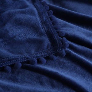 Super <span class=keywords><strong>ofertas</strong></span> Eco-Friendly Pom franela Fleece manta suave Fuzzy One-Ply de punto para el hogar y Picnic - Product Image 2
