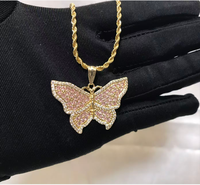 Pendentif nominatif en acier inoxydable plaqué or, design classique de dessin animé, avec cadre cœur en diamant Nugget Rollie, collier pour femmes et hommes, bijoux