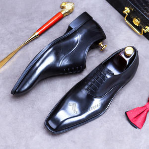 Zapatos de cuero de vaca de lujo de alta calidad para hombre, estilo coreano con cordones, adecuados para ocasiones formales de negocios informales - Product Image 1
