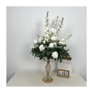 डीकेबी फैक्ट्री का सबसे अधिक बिकने वाला उत्पाद सफेद गुलाब की मेज, घर की सजावट के लिए केंद्रबिंदु, शादी की सजावट