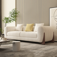 Sofá Reclinable con Patas de Madera, Muebles Modernos para Sala de Estar, Estilo Nórdico, Blanco, Italiano, Europeo, Canape Grande XXL