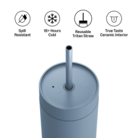 Mug de voyage isotherme personnalisé 16oz en acier inoxydable 304, double paroi, anti-fuite, avec paille, coloré, classique, coffret cadeau d'affaires