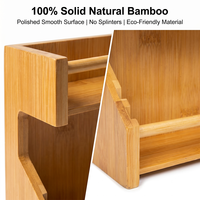 Étagère à épices en bambou à 2 niveaux de qualité supérieure pour comptoir de cuisine, étagère à condiments double couche pour armoire et rangement de bar à café