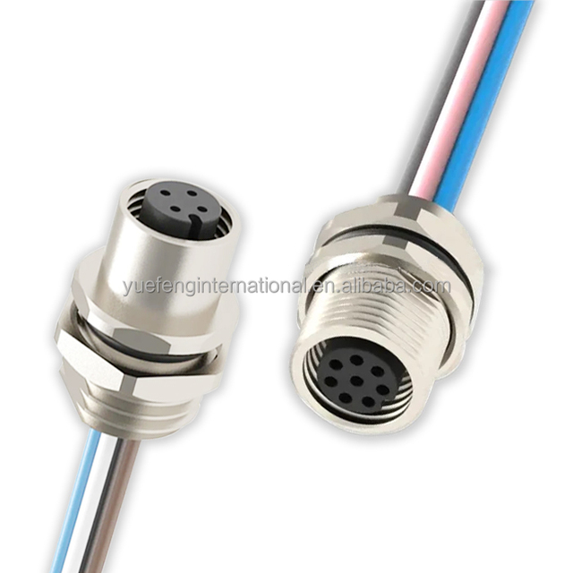 Factory Wholesale High Quality 3 4 5 6 8 Pin Cable Waterproof Ip67 Circular M8 Connector Male Female Rear Panel Mount With Wire