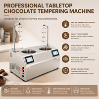 Nouvelle machine à tempérer le chocolat double avec distributeur automatique et table vibrante en acier inoxydable pour machine à chocolat en fontaine