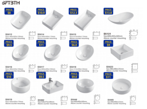 Cuba de Lavabo Retangular Branca Moderna de Cerâmica Sobrepor para Vilas, Apartamentos e Hotéis - Product Image 6