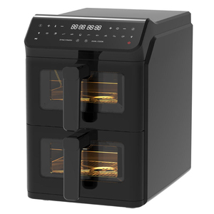 Friteuse à air carrée à double panier, grande capacité, multifonctionnelle, intelligente, sans huile, sans fumée, en acier inoxydable, pour hôtel - Product Image 5