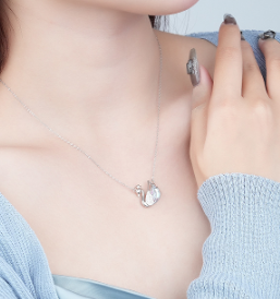 Collier avec pendentif en argent Sterling S925, opale Aurora, bijoux esthétiques élégants, cadeau pour jeunes femmes et adolescentes - Product Image 5