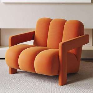 Fauteuils d'appoint de luxe en velours capitonné, style nordique moderne, pour bureau à domicile, hôtel, chambre et salon - Product Image 1