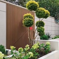Panneau de grille extérieure moderne en WPC co-extrudé à quatre nervures, 216 mm de largeur de couverture, classe B1, étanche, pour façades et murs de villas