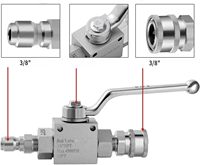 1pc Robinet à bille haute pression pour nettoyeur haute pression, vanne d'arrêt de tuyau 3/8'' 1/4'' NPT avec raccords à déconnexion rapide pour pompes de pulvérisation