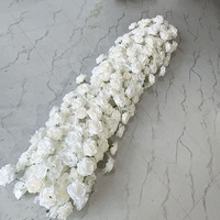 MSFAME – Grande guirlande de fleurs blanches personnalisée pour mariage, pour escaliers et tables