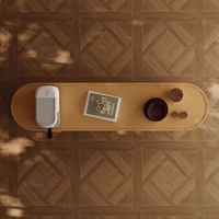 Mueble de Almacenamiento para Sala de Estar de Madera Maciza de Estilo Italiano Minimalista, Aparador con Patas, Mueble de Pasillo con Rayas de Estilo Mid-Century