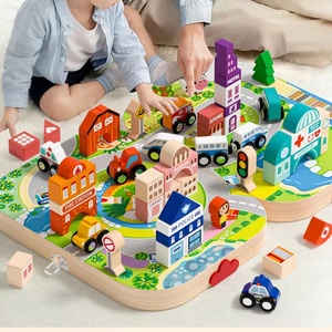 Ensemble de construction magnétique en bois écologique à l'échelle 1:5 pour train, blocs de construction éducatifs pour enfants de maternelle - Product Image 4