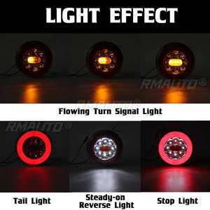 1/2/4x Luz Trasera LED Impermeable para Remolque/Camión, Luz de Freno, Reversa y Parada, Lámpara de Señal de Giro Dinámica para Coche, Autobús, Caravana - Product Image 5