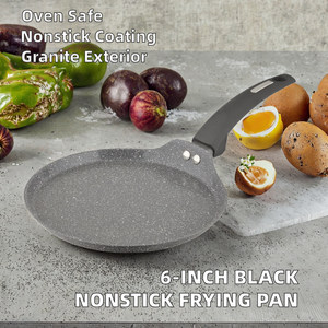 Poêle à frire moderne de 6 pouces en aluminium noir avec revêtement antiadhésif, écologique et durable, style américain - Product Image 2