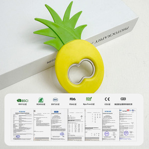Customized Cartoon Bottle Opener Magnetic Portable 3D Pineapple Shape For Hotels And Bars - Product Image 1