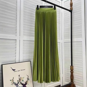 Nouvelle <span class=keywords><strong>jupe</strong></span> <span class=keywords><strong>longue</strong></span> <span class=keywords><strong>plissée</strong></span> écoresponsable taille haute 100 cm, style décontracté coréen, coupe trapèze unie, grande taille pour femme, collection 2026 - Product Image 6