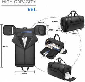 Sac de voyage unisexe en cuir de luxe, imperméable, pliable, pour vêtements et chaussures de sport, avec logo personnalisé, sac fourre-tout, sac de rangement pour hommes - Product Image 4