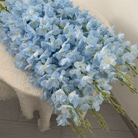 Décor de mariage B1486, fleurs artificielles bleues faites à la main, arrangements floraux de delphinium à longue tige, fleurs artificielles longue durée