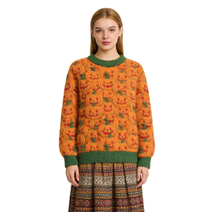 Ugly <strong>Halloween</strong> <strong>Women</strong> Jacquard Knitted Sweater <strong>Jumper</strong> - Product Image 1