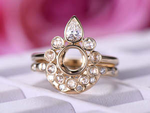 Wholesale 10k/14k White Real Rose Solid Semi <strong>Mount</strong> 18ct Gold Diamond Engagement Gem Stone Semi <strong>Mount</strong> <strong>Ring</strong>