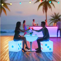Dés lumineux LED d'extérieur étanches et colorés, pour tabourets, cubes, tables basses rondes, tables de bar et chaises, pour KTV