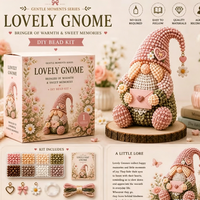 Décorations de fête de Noël Pafu, cadeau, kits de fabrication d'ornements de Noël en forme de gnome 3D perlé, kits de bricolage en perles pour elfes nains