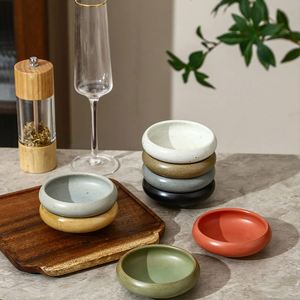 Vaisselle de restaurant, plat à condiments en céramique pour sushi, plat rond vintage exquis pour collations et desserts, bols à sauce de 3,5 pouces - Product Image 1