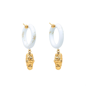 Pendientes de Aro Chapados en Oro Blanco con Diseño de Cabeza de Serpiente, Acero Inoxidable 316L, Resistentes y Sostenibles, Pendientes Finos Colgantes - Product Image 2