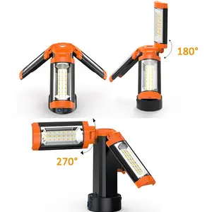 Triple-Head Area Work Shoplight Job Site Work Light Camping Lamps Rechargeable LED Work Light With Telescoping Tripod