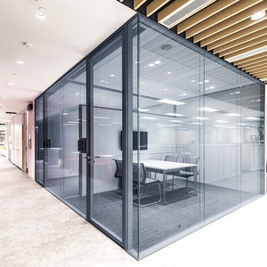 Mur de partition <span class=keywords><strong>acoustique</strong></span> à Double couche, partition de verre glacée pour salle de réunion et bureau - Product Image 4