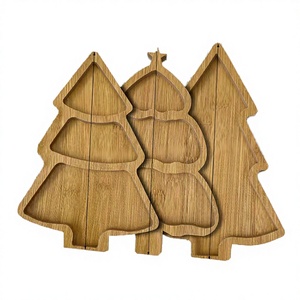 Classic Eco-Friendly Wooden Christmas Tree Dessert & <b>Snack</b> Serving <b>Tray</b> for Parties - Product Image 4