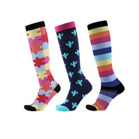 Chaussettes de compression sportives antidérapantes en nylon pour hommes, motif animal tricoté, hauteur genou, pour la récupération sportive, collection Printemps, pour adultes