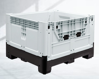 Caisse de rangement en plastique pliable et empilable pour le stockage en entrepôt d'électronique, de produits et d'aliments