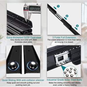 Correderas de Cajón Modernas de Alta Resistencia, de Extensión Completa y Silenciosas para Cocina, Escalera, <span class=keywords><strong>Armario</strong></span>, Guardarropa, Comedor y Gimnasio - Product Image 5
