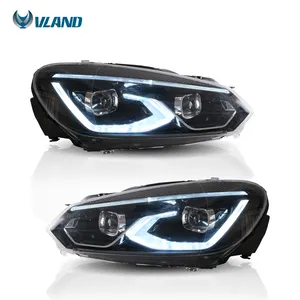 VLAND Full LED Headlights Car Head Light Assembly 2008-2010 2011 2012 2013 Headlight Lamp For VW Golf 6 Golf 8 Style GOLF VI Mk6