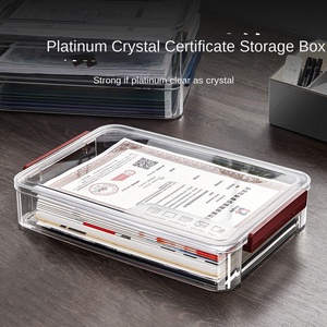 Transparent Rectangle PET Stackable 45L Document Storage <b>Box</b> Desktop Stationery Finishing Family <b>Book</b> Dust-Proof Card - Product Image 2