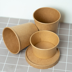 Monouso Porridge 26Oz Kraft zuppa tazza con coperchio secchio di carta Porridge mestiere ciotola di carta con coperchio - Product Image 2