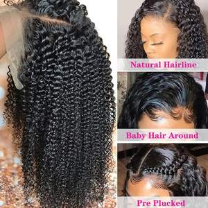 วิกผมชาวพม่าดิบเกรด12A สำหรับผู้หญิงวิก<span class=keywords><strong>ผม</strong></span>หยิกเป็นลูกไม้ความละเอียดสูงฐานผ้าไหมยาว360อ่อน - Product Image 4