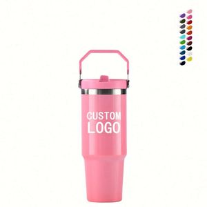 Vaso Personalizado de 30 oz, Taza de Café de Acero Inoxidable de Doble Pared con Aislamiento al Vacío, Tazas de Viaje para Auto de 30 oz con Asa y Tapa - Product Image 3