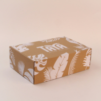 Boîte cadeau portable en carton ondulé, écologique, haut de gamme, robuste, biodégradable, recyclable, gaufrée et colorée, pour artisanat